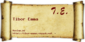 Tibor Emma névjegykártya